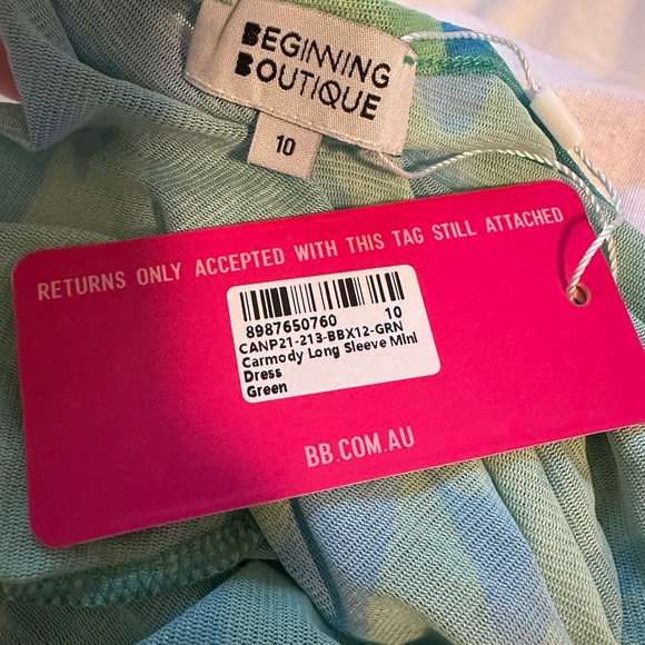 Beginning boutique carmody mesh long sleeve coverup mini dress - Picture 5 of 6